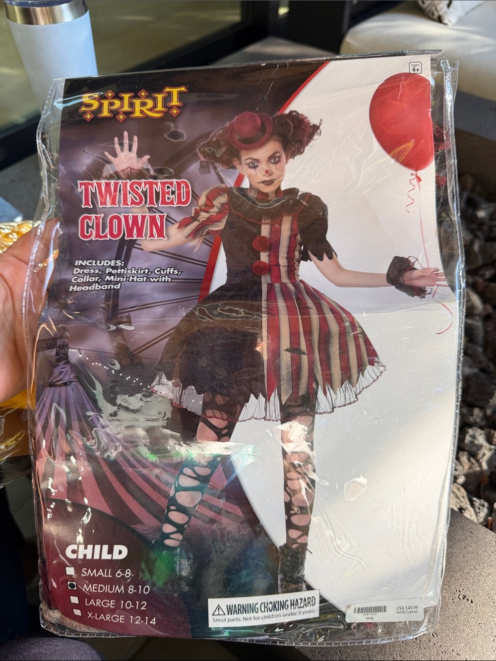 Spirit Twisted Clown Costume - Red, Black, White